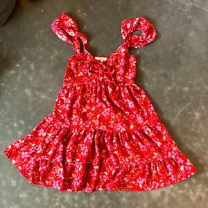 Red floral sundress